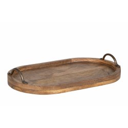 NYDELIG OVALT TREFAT MED METALL HANKER, 40 X 25 CM