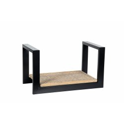 STILIG VEGGHYLLE I SORTMALT METALL OG TRE, B 35 CM