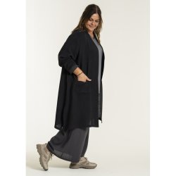 LEKKER LANG CARDIGAN I VISCOSE, SVART