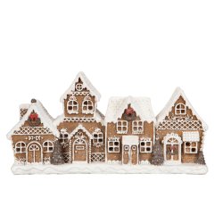 VAKKER PEPPERKAKE LANDSBY MED LEDLYS, 25 X 13 CM