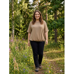 LEKKER TOPP MED STRIKK NEDE, BEIGE