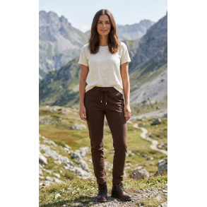 BUKSE MED SUPER STRETCH, VISCOSE, M�RK BRUN