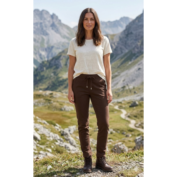 BUKSE MED SUPER STRETCH, VISCOSE, M�RK BRUN