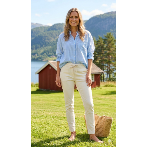 BUKSE MED SUPER STRETCH, VISCOSE, SAND