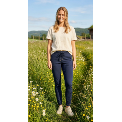 BUKSE MED SUPER STRETCH, VISCOSE, MARINEBL�
