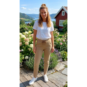 BUKSE MED SUPER STRETCH, VISCOSE, BEIGE