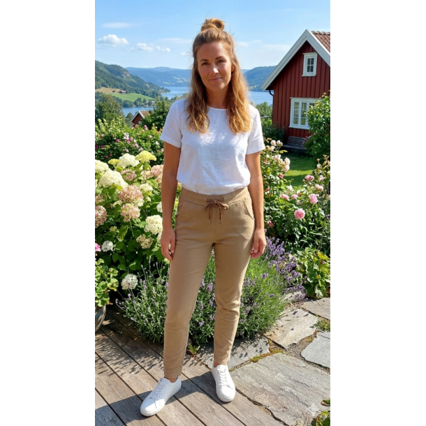 BUKSE MED SUPER STRETCH, VISCOSE, BEIGE