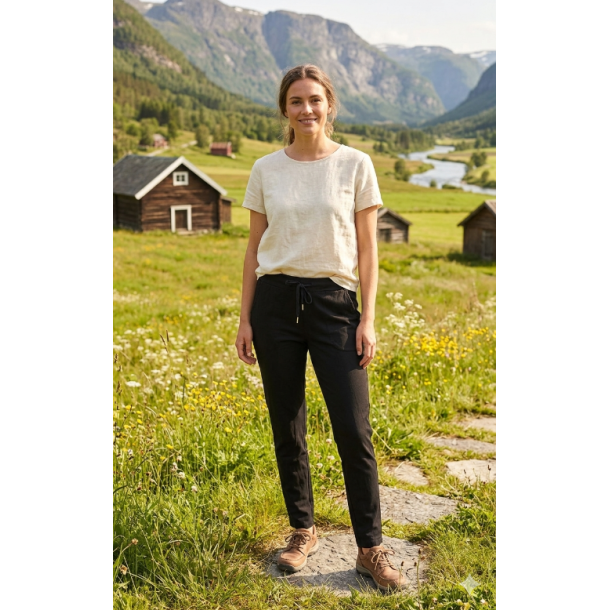 BUKSE MED SUPER STRETCH, VISCOSE, SVART