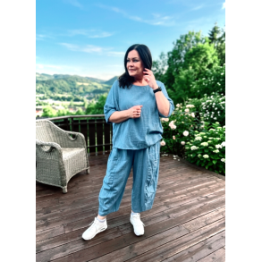 STILIG ONE-SIZE BUKSE I LIN/BOMULL, JEANSBL�