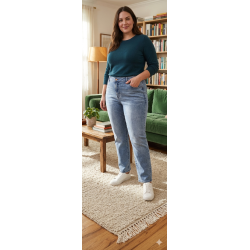 LEKKER JEANS MED GOD STRETCH, LYS DENIM