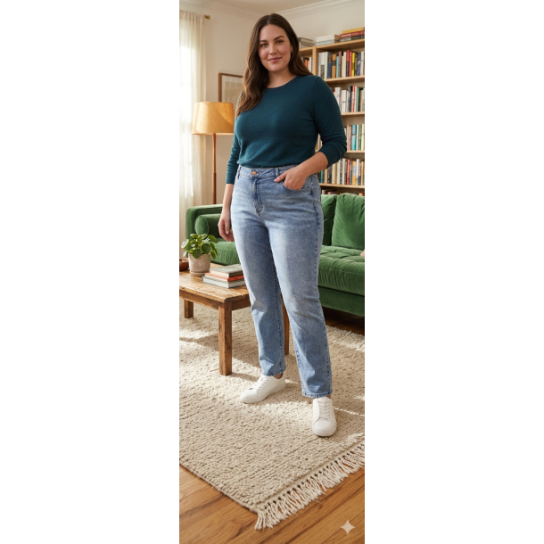 LEKKER JEANS MED GOD STRETCH, LYS DENIM