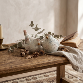 NYDELIG KERAMIKK FUGL, 8 X 7,5 CM