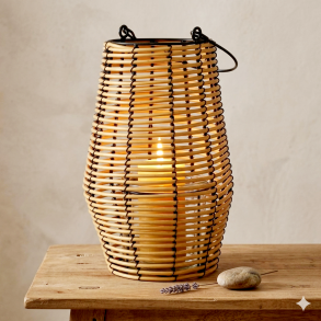 LEKKER LYKT MED HANK OG INNVENDIG GLASS, H 28CM