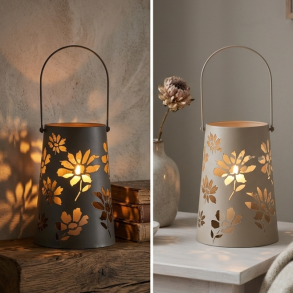 LEKKER LYKT I METALL MED HANK, H 23,5 CM, KOKSGR�