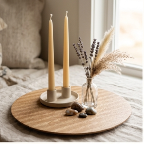 VAKKERT RUNDT FAT, 33 CM, BEIGE