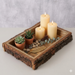 STILIG TREFAT MED RUSTIKK KANT, 27,5 X 37 CM 