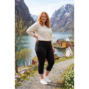 CAPRI BUKSE MED SUPER STRETCH, VISCOSE, SVART