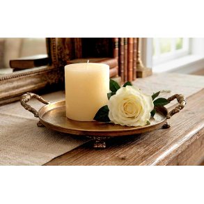 LEKKERT GULLFARGET METALL FAT, 31 X 26 CM