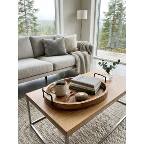LEKKERT OVALT TREFAT MED METALL HANKER, 40 x 30 CM