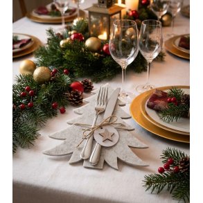 VAKKER BESTIKKHOLDER, JULETRE, BEIGE, 20 CM, SETT AV 4 STK