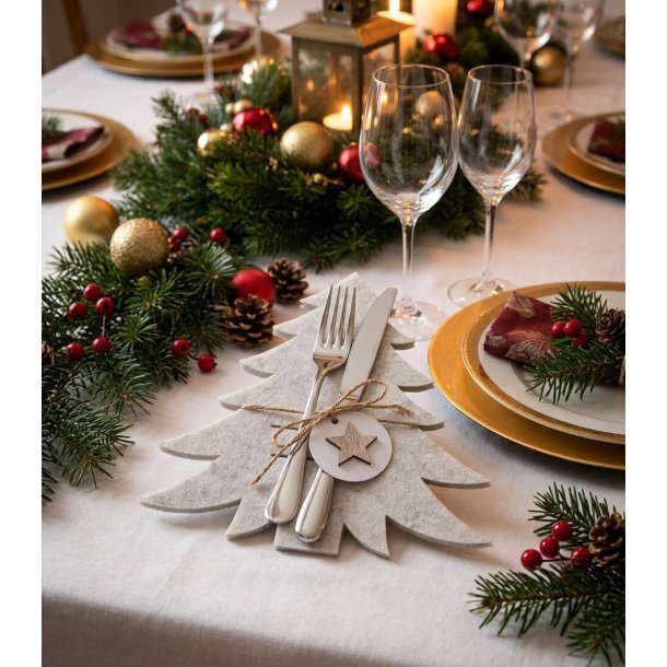 VAKKER BESTIKKHOLDER, JULETRE, BEIGE, 20 CM, SETT AV 4 STK