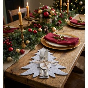 VAKKER BESTIKKHOLDER, JULETRE, GR�, 20 CM, SETT AV 4 STK