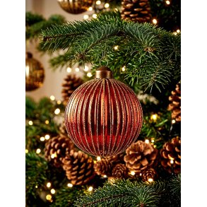 NYDELIG JULER�D GLASSKULE MED GULLDEKOR, 8 CM