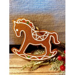 PEPPERKAKE FIGUR, GYNGEHEST, 14 CM