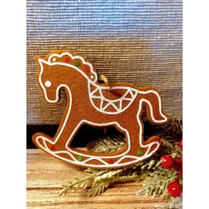 PEPPERKAKE FIGUR, GYNGEHEST, 14 CM