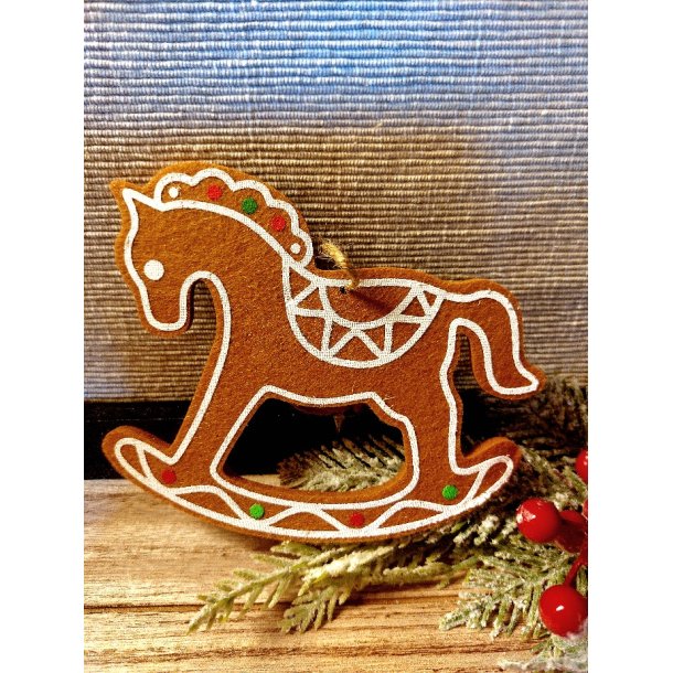 PEPPERKAKE FIGUR, GYNGEHEST, 14 CM