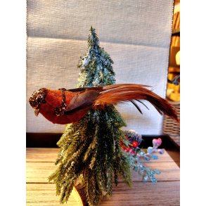 VAKKER FUGL MED KLYPE, AMBER, 21 CM