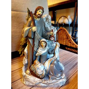 HNDLAGET OG HNDMALT JULEKRYBBE I KERAMIKK, H 23 CM