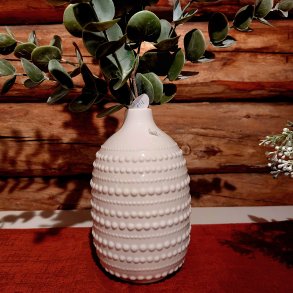 NYDELIG HVIT VASE, H 21 CM