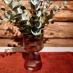 VAKKER GLASSVASE, ROSA, H 18 CM