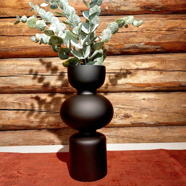 TRENDY VASE I GLASS, SVART, H 30 CM
