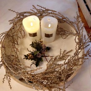 NYDELIG GIRLANDER, CHAMPAGNEFARGET MED GLITTER, 1,5 METER