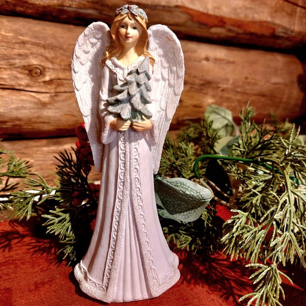 NYDELIG HVIT ENGEL  H 18 CM