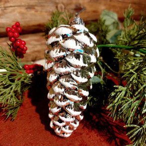 VAKKER GLASSKONGLE MED SN, SLVFARGET, 12 CM