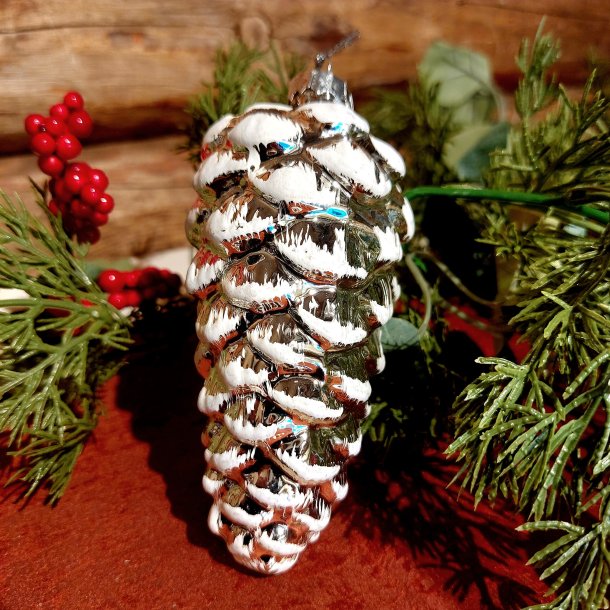 VAKKER GLASSKONGLE MED SN, SLVFARGET, 12 CM