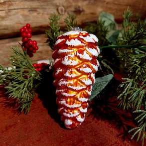 VAKKER GLASSKONGLE MED SN, BRUN/ANTIKK GULL, 12 CM