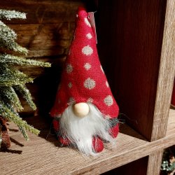 NISSEGNOM MED RD LUE MED PRIKKER, H 15 CM