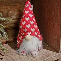 NISSEGNOM MED RD LUE MED HJERTER, H 15 CM