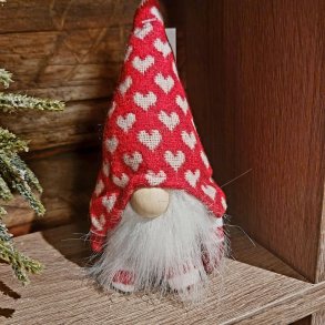 NISSEGNOM MED RD LUE MED HJERTER, H 15 CM