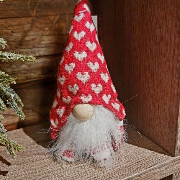 NISSEGNOM MED RD LUE MED HJERTER, H 15 CM