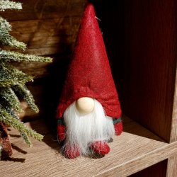 NISSEGNOM MED RD LUE UTEN MNSTER, H 15 CM