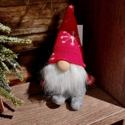 NISSEGNOM MED RD LUE OG GR KLR, H 15 CM