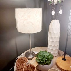 NYDELIG LAMPE MED M�NSTER P� HELE SKJERMEN, H 40 CM