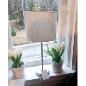 NYDELIG LAMPE MED M�NSTER P� HELE SKJERMEN, H 40 CM
