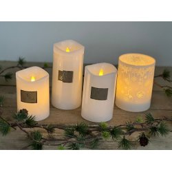 NYDELIG LEDLYS, HVIT, 7,4 X 12 CM