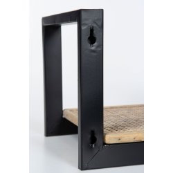 STILIG VEGGHYLLE I SORTMALT METALL OG TRE, B 35 CM